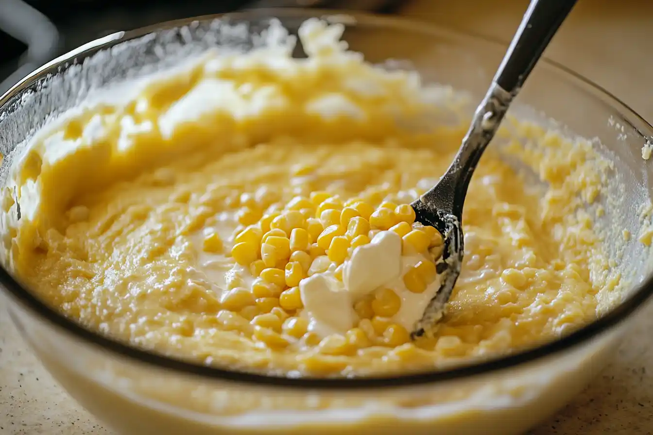 Mixing Cornbread Batter