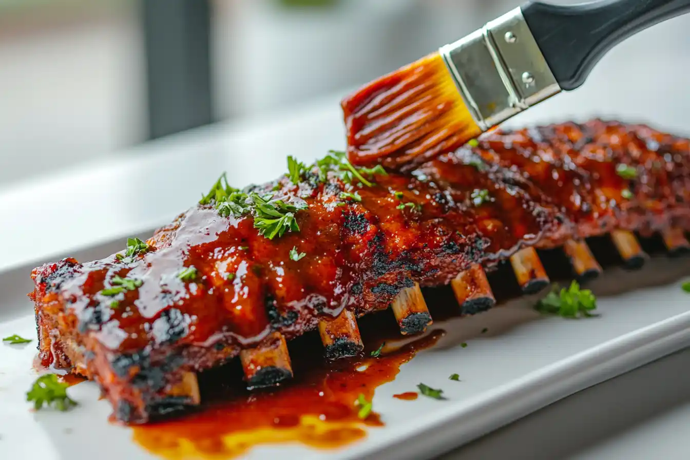 Bbq Ribs Glazed With Homemade Sauce