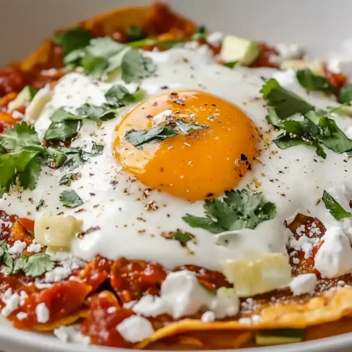 Chilaquiles Recipe Topped With Fried Egg