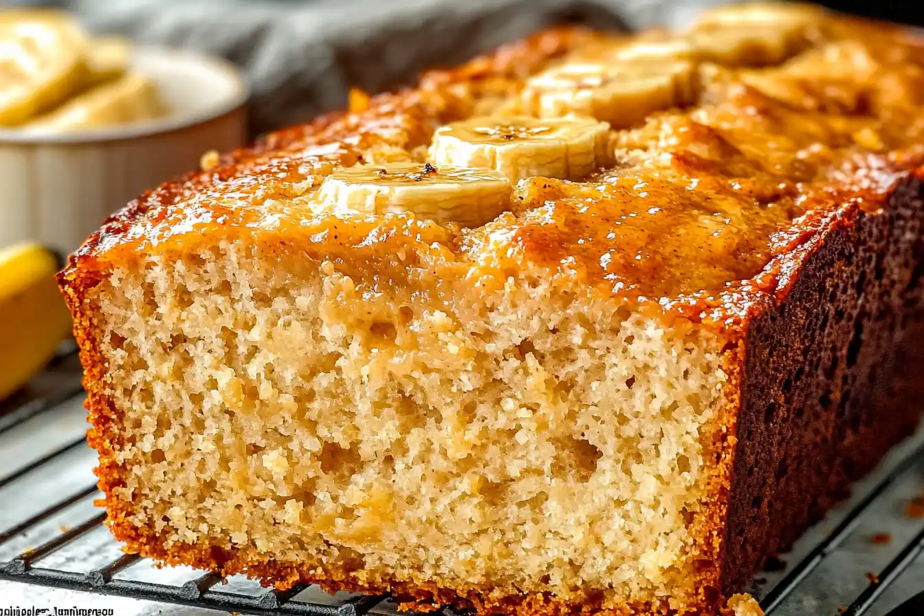 Hawaiian Banana Bread Loaf Sliced