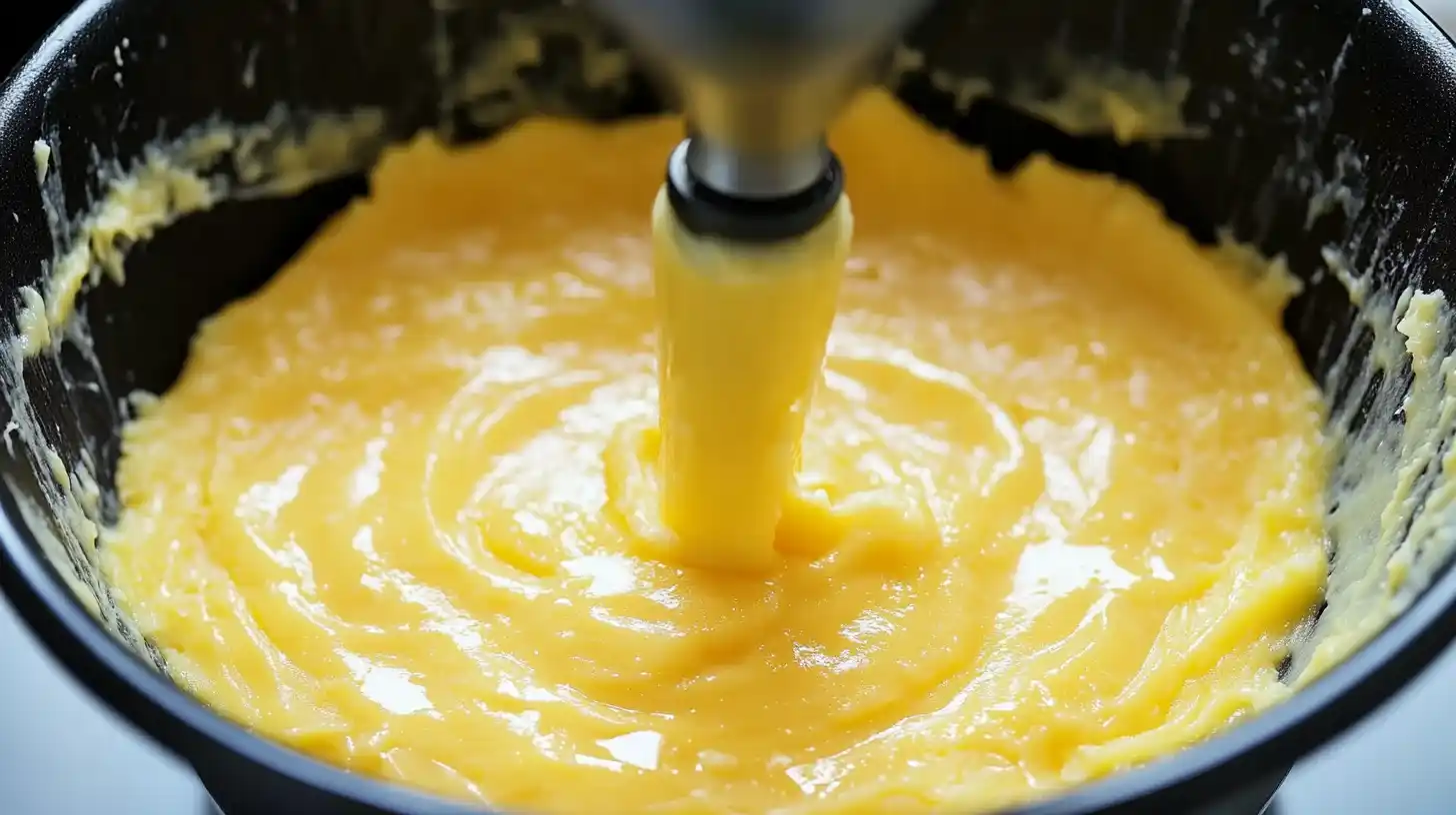 Pouring Pineapple Juice Into Cake Batter