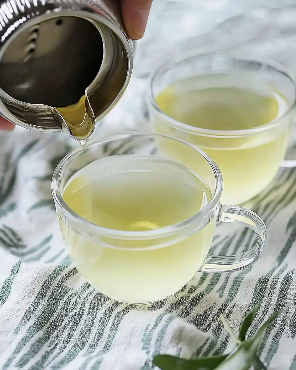 Pouring White Tea Shot Close Up