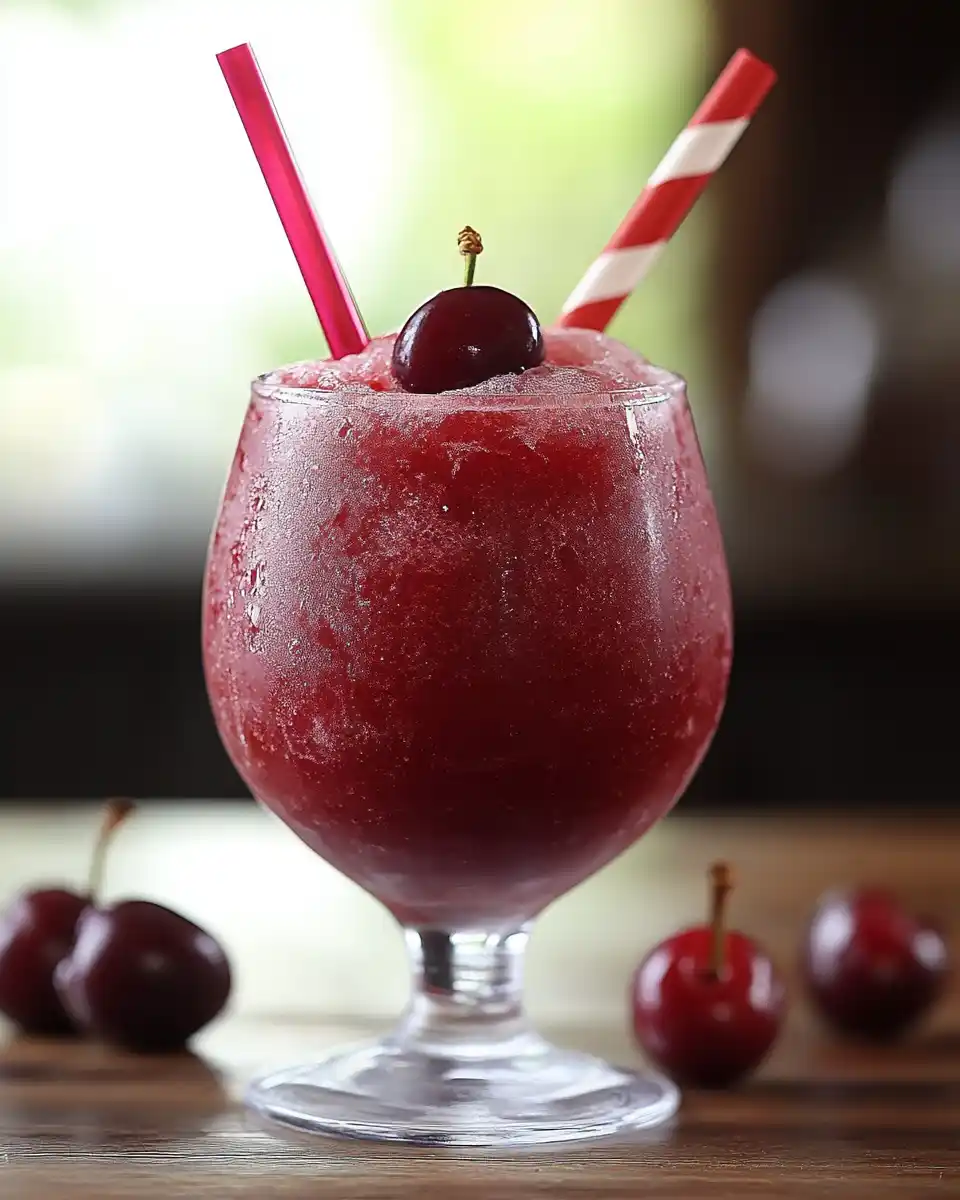 Serving Cherry Rum And Coke Slushy