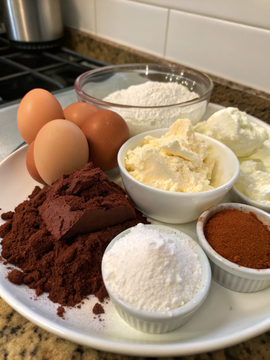 Homemade Red Velvet Brownies ingredients