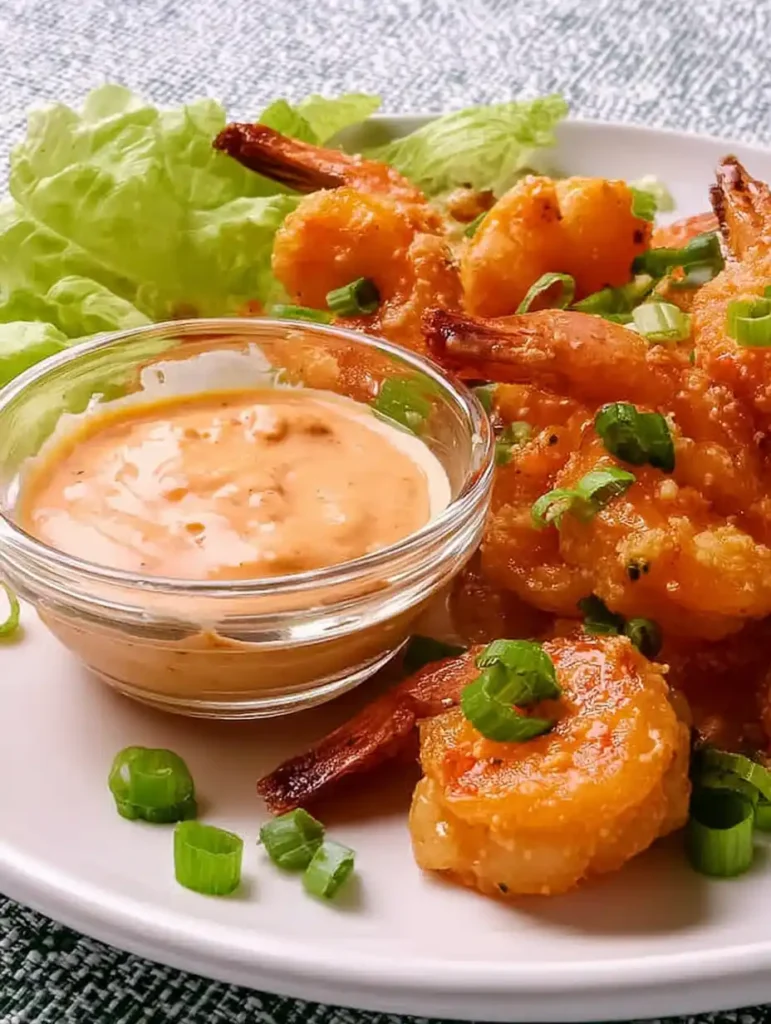 Serving bang bang shrimp sauce