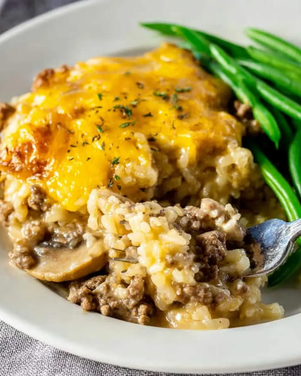 Cheesy Ground Beef Rice Casserole - Easy Weeknight 1 ground beef rice casserole recipe