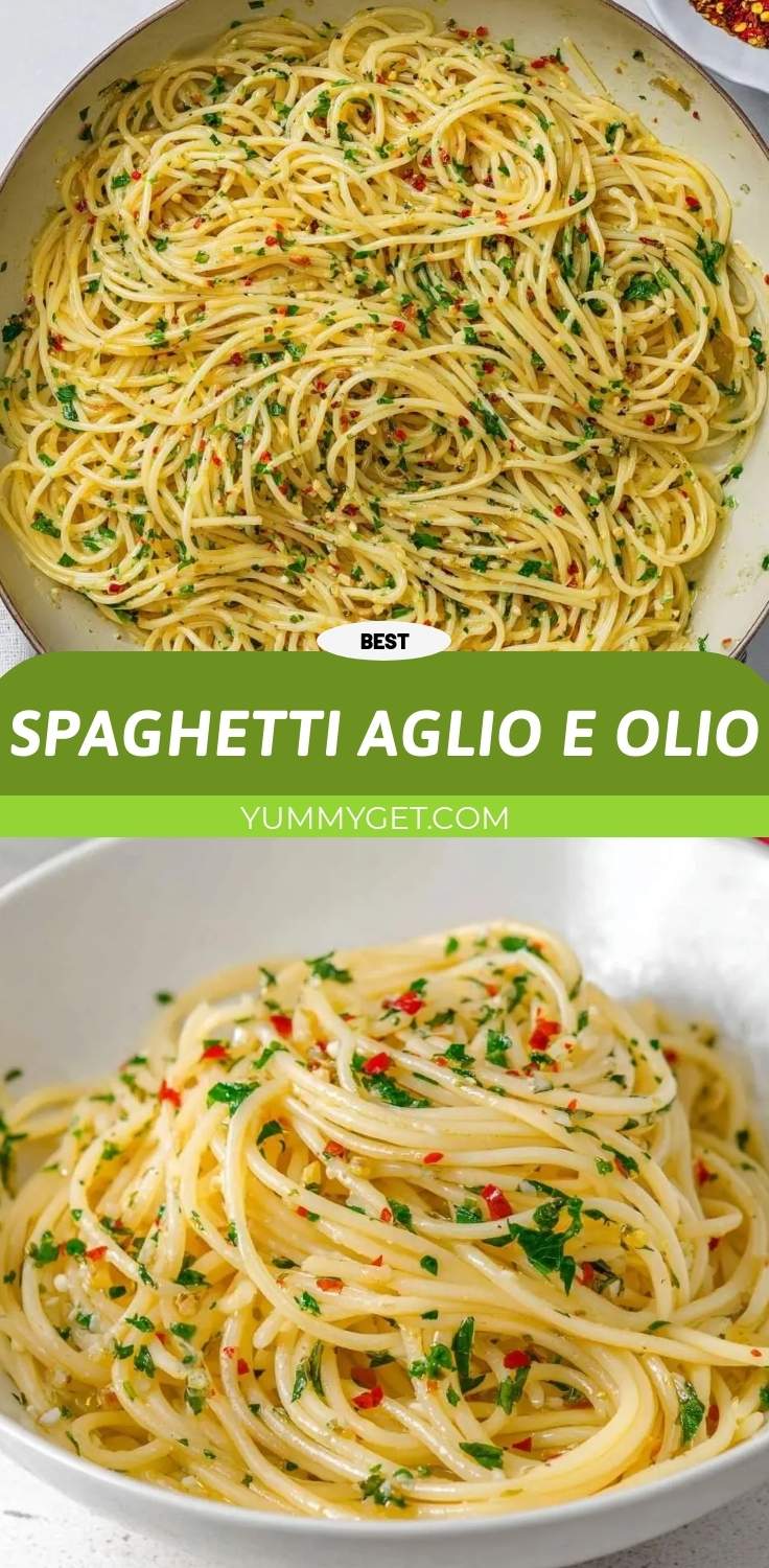 spaghetti aglio e olio pinterest