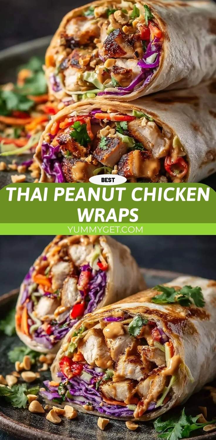 thai peanut chicken wraps pinterest