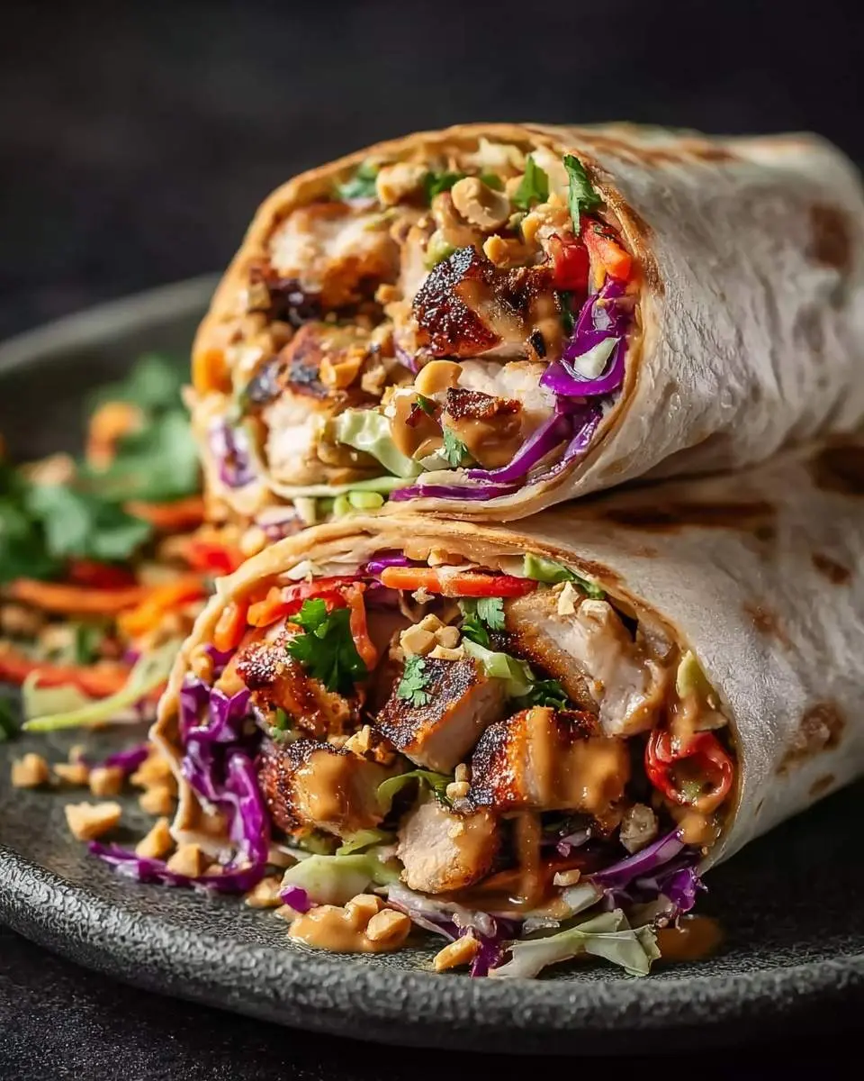 thai peanut chicken wraps recipe