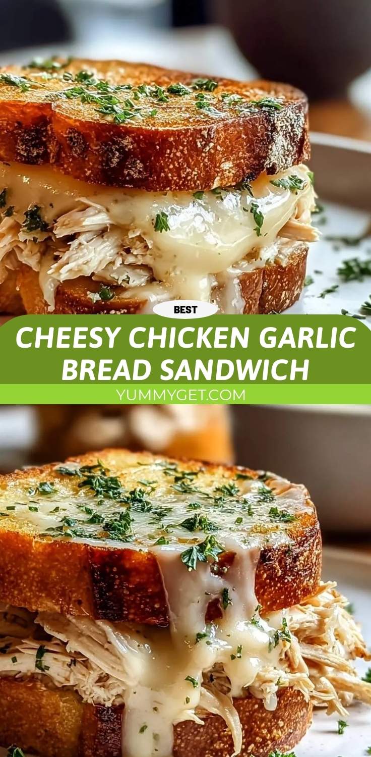 cheesy chicken garlic bread sandwich pinterest