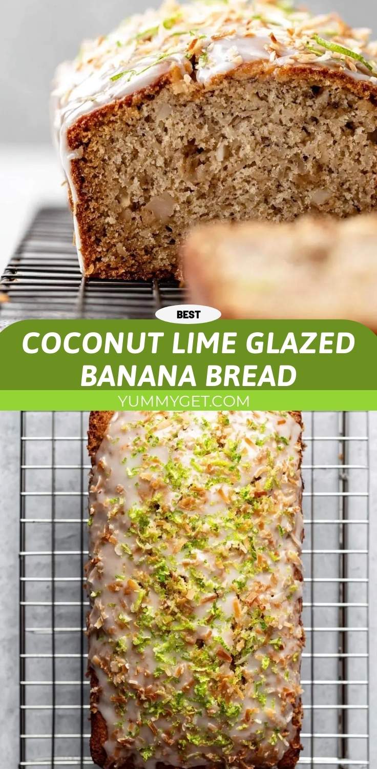 coconut lime glazed banana bread pinterest