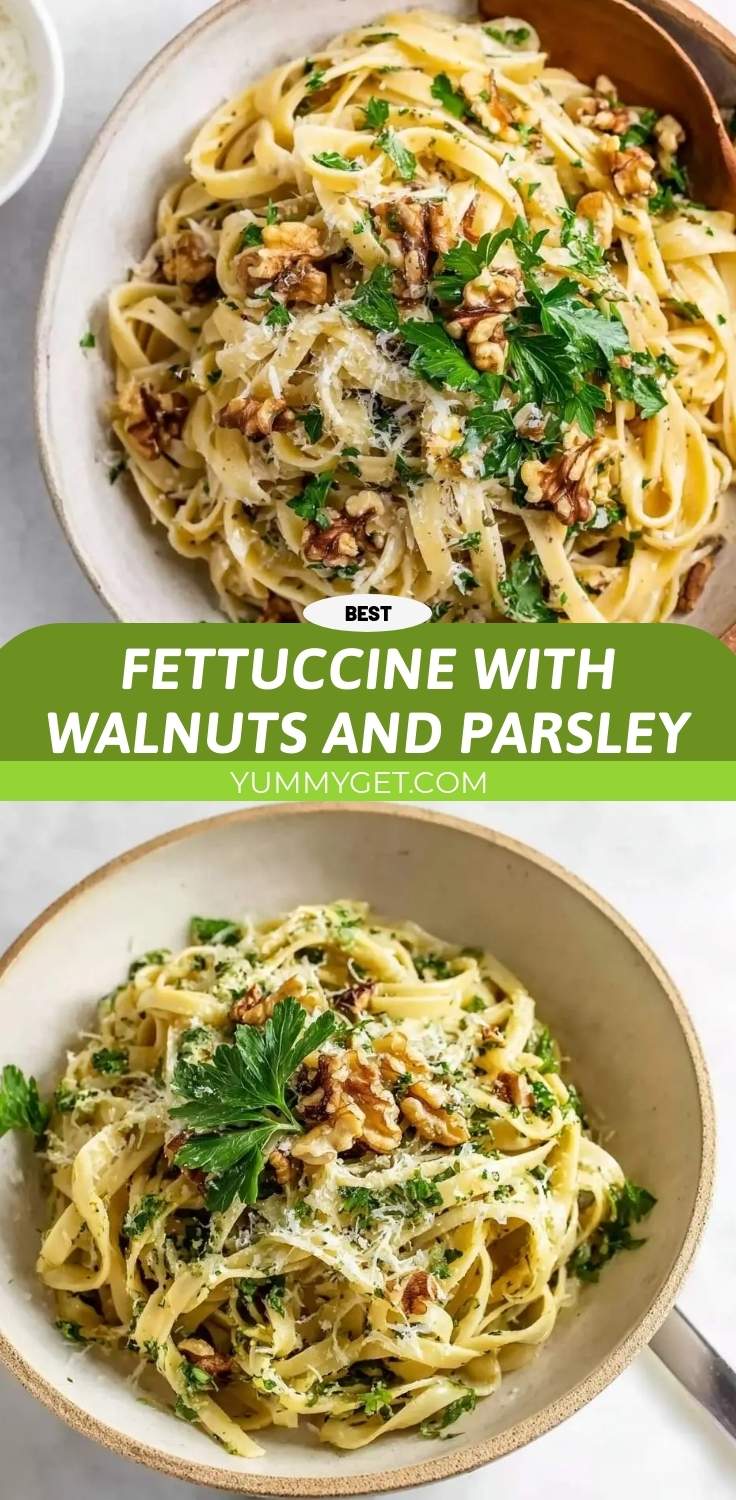 fettuccine with walnuts and parsley pinterest