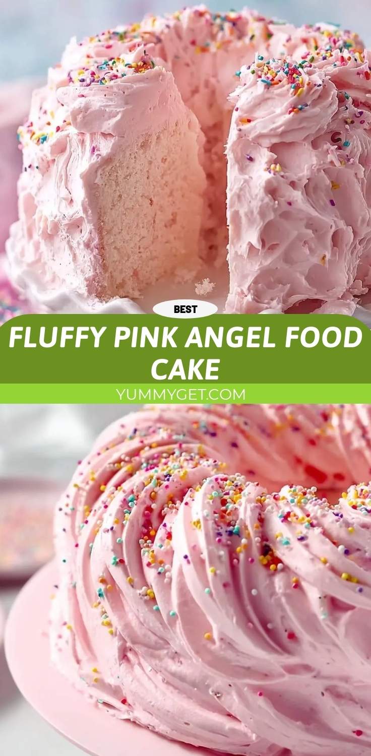 fluffy pink angel food cake pinterest