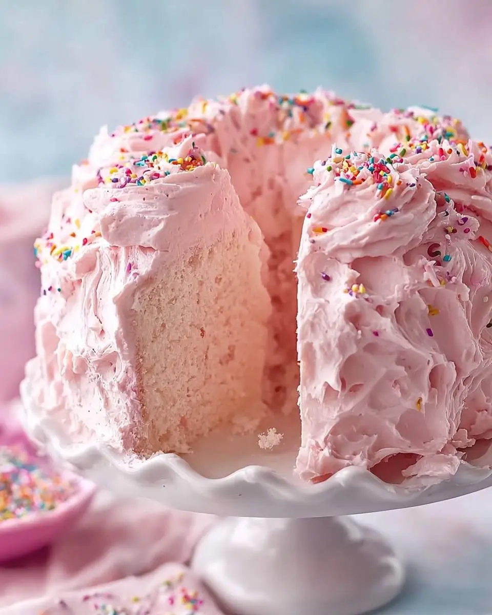 fluffy pink angel food cake recipe