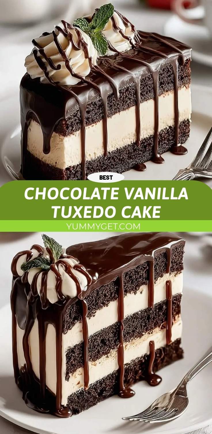 chocolate vanilla tuxedo cake pinterest