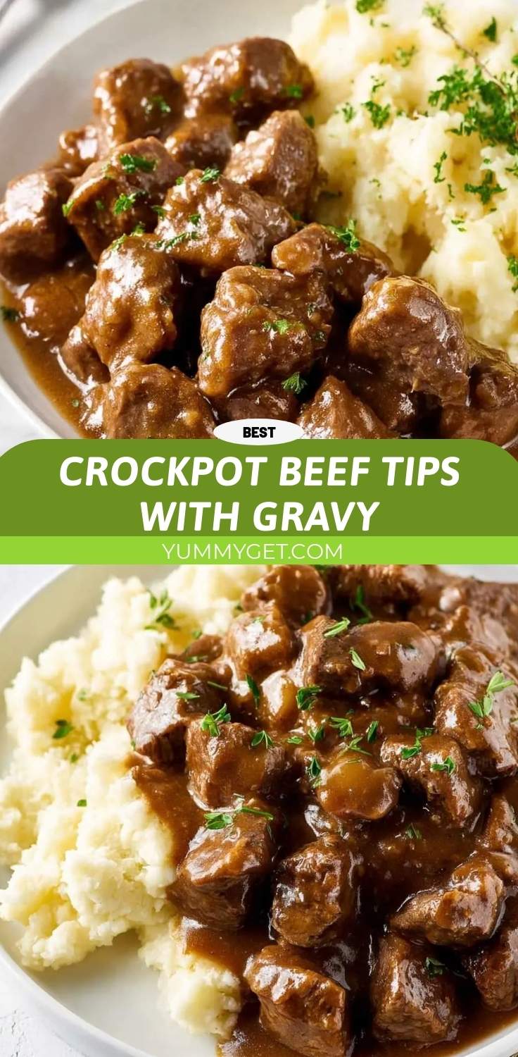crockpot beef tips with gravy pinterest