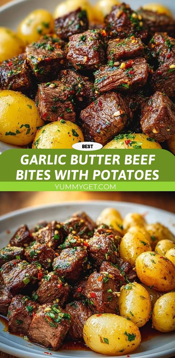 garlic butter beef bites with potatoes pinterest