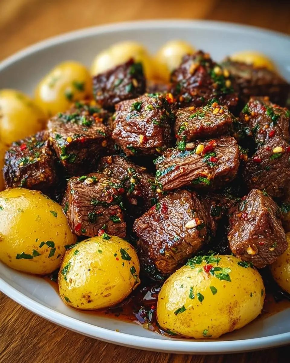 garlic butter beef bites with potatoes recipe 1