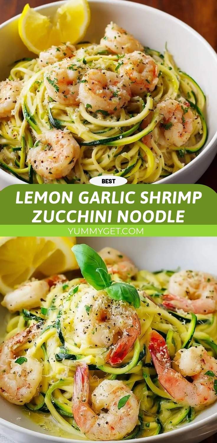 lemon garlic shrimp zucchini noodle pinterest