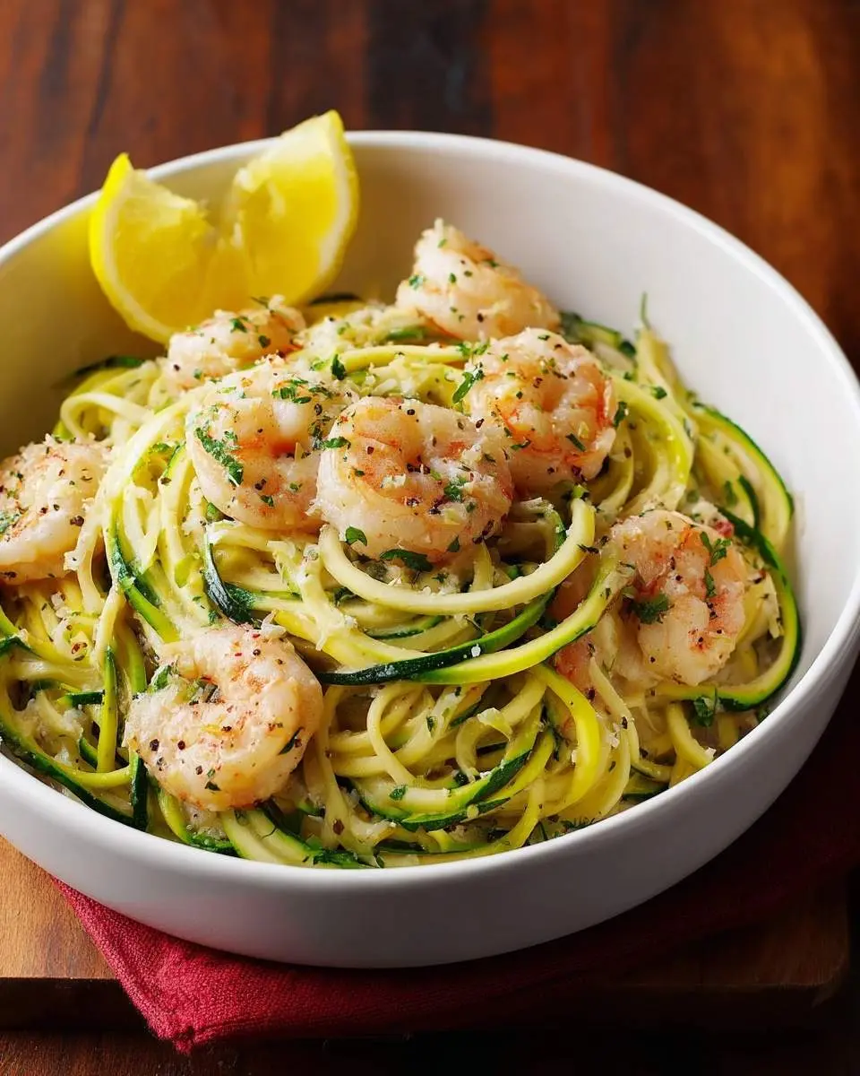 lemon garlic shrimp zucchini noodle recipe 1