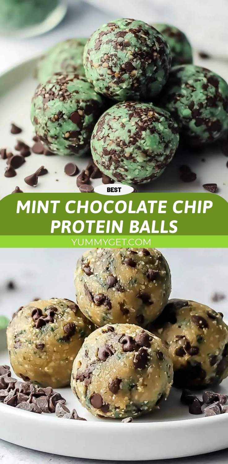 mint chocolate chip protein balls pinterest
