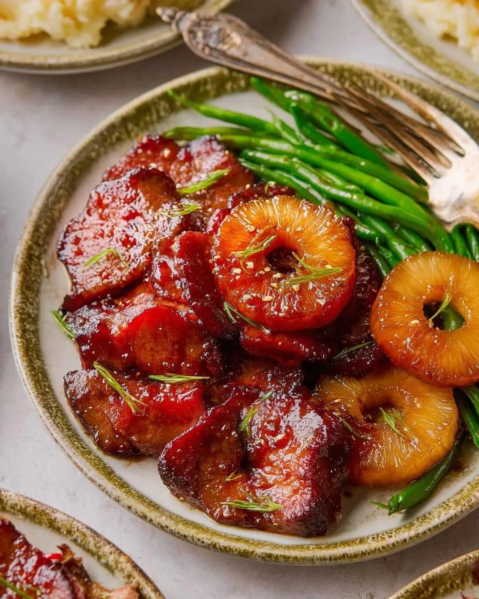 pineapple brown sugar glazed beef recipe