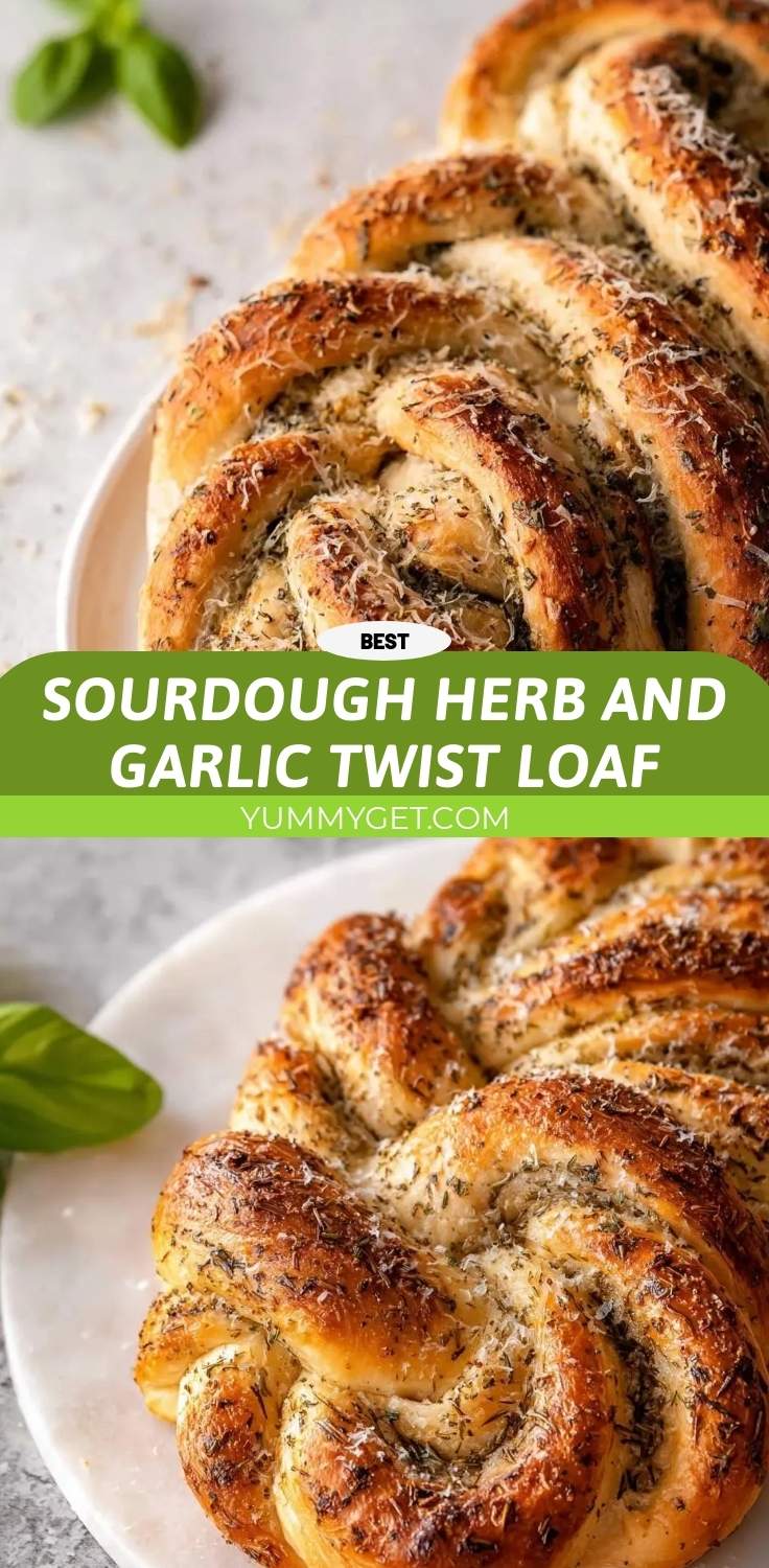 sourdough herb and garlic twist loaf pinterest