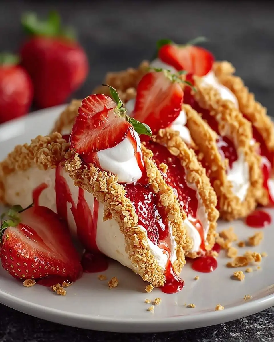 strawberry crunch cheesecake tacos recipe