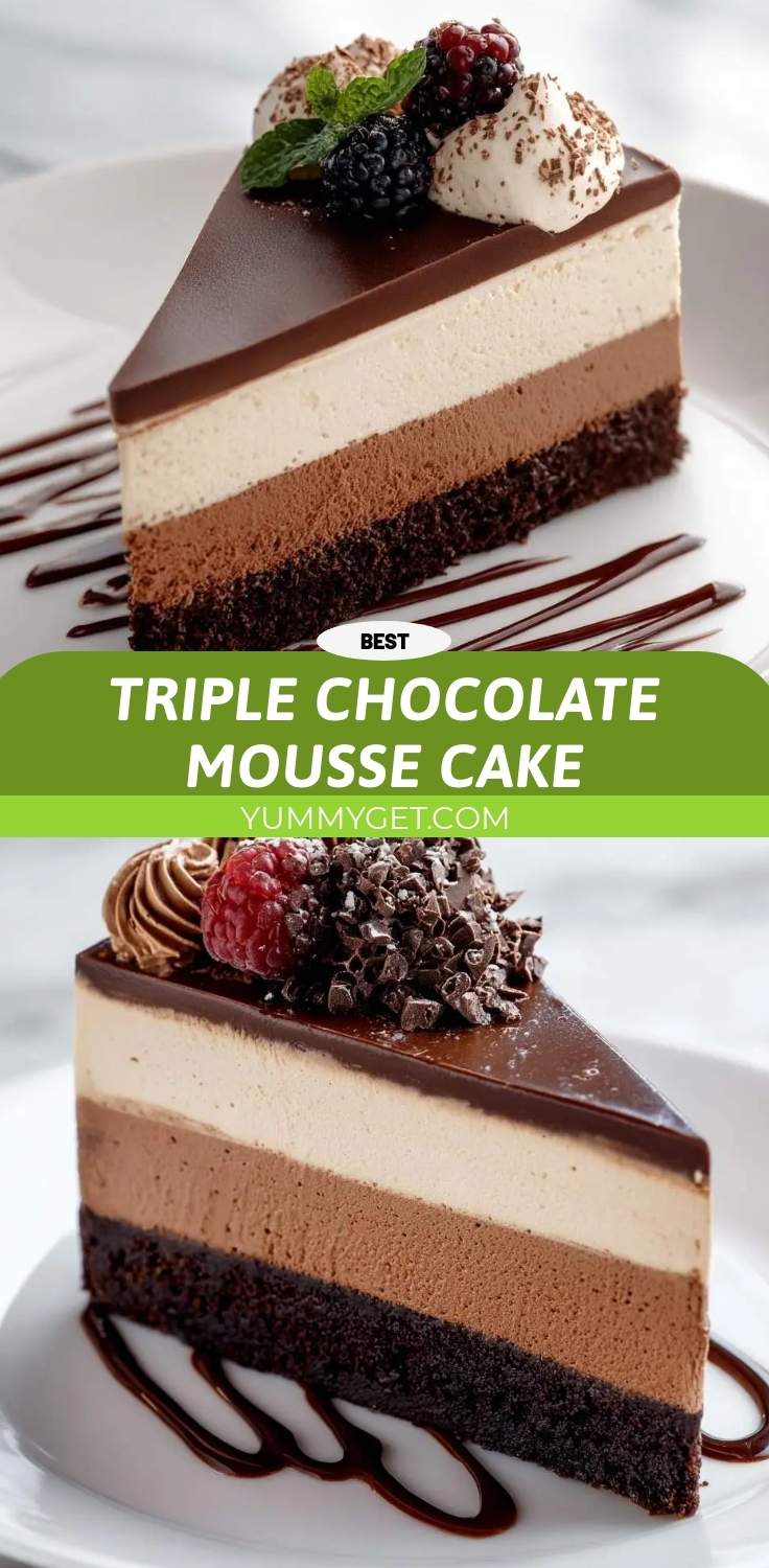 triple chocolate mousse cake pinterest