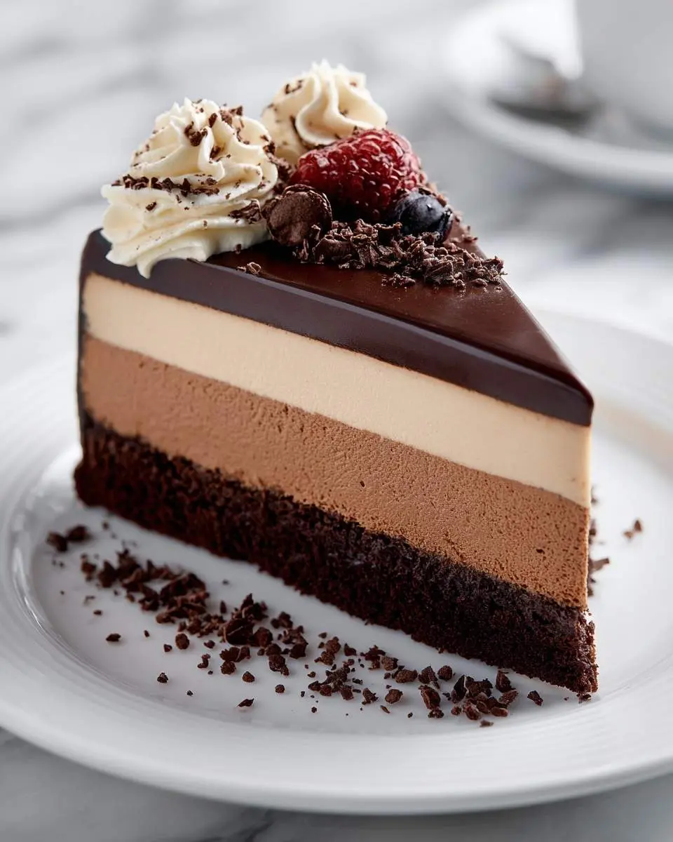 triple chocolate mousse cake recipe