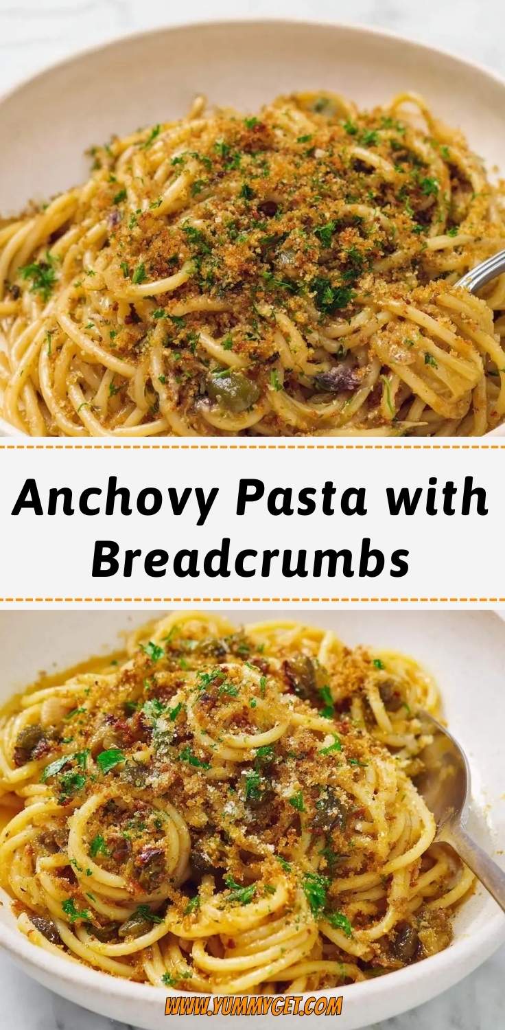 anchovy pasta with breadcrumbs pinterest