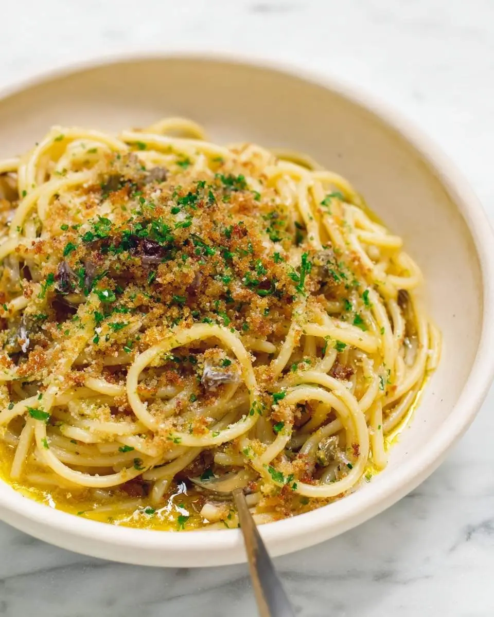 anchovy pasta with breadcrumbs recipe