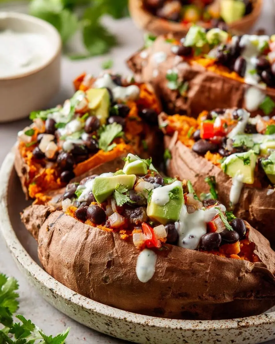 black bean stuffed sweet potatoes recipe