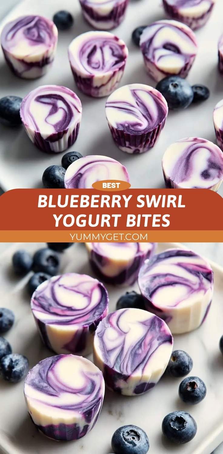 blueberry swirl yogurt bites pinterest