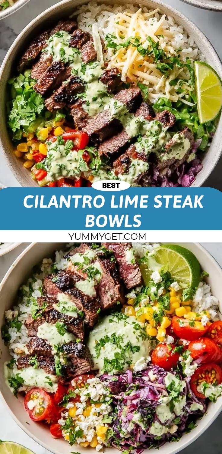 cilantro lime steak bowls pinterest
