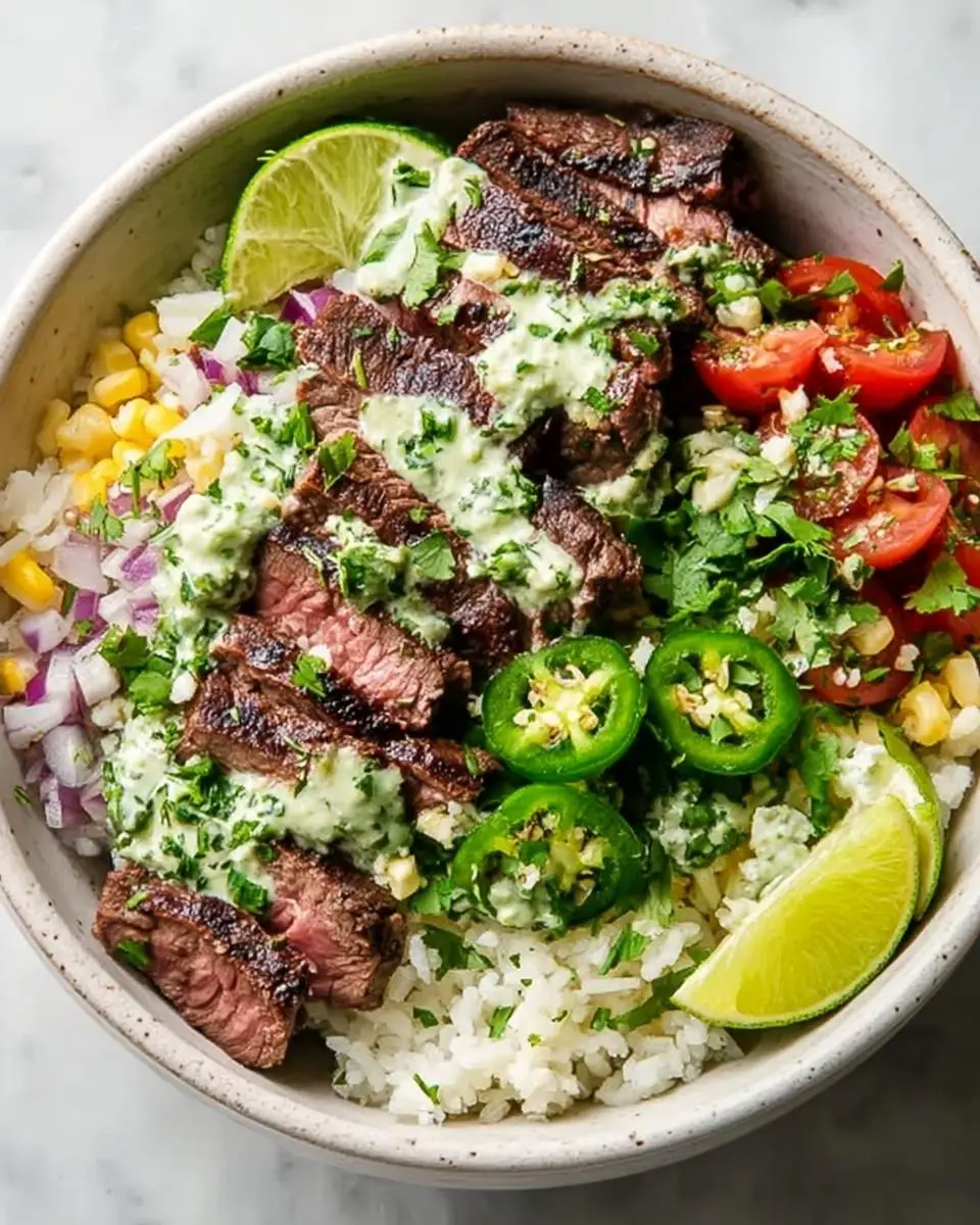 cilantro lime steak bowls recipe