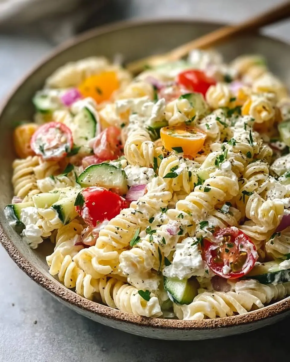 cottage cheese and veggie pasta salad recipe