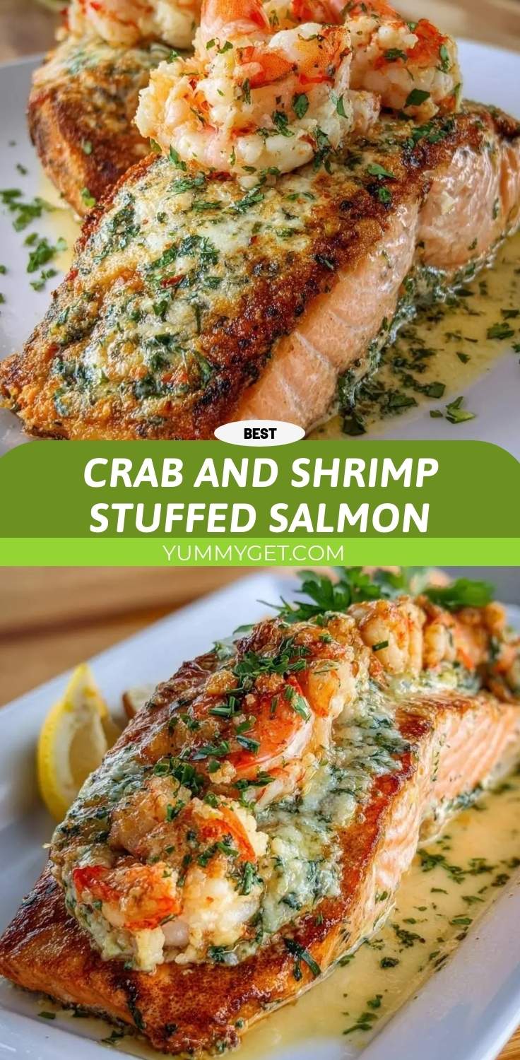 crab and shrimp stuffed salmon pinterest