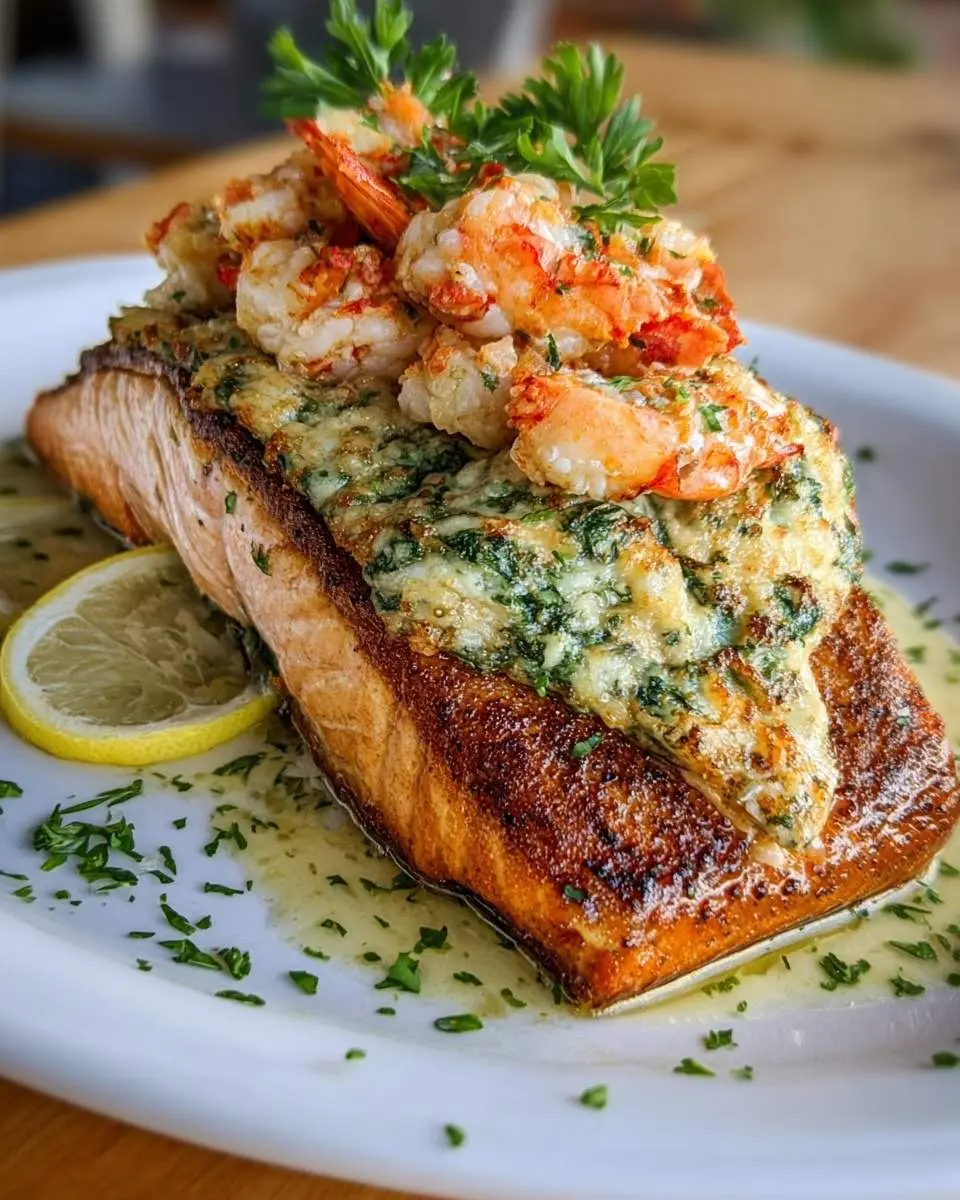 crab and shrimp stuffed salmon recipe