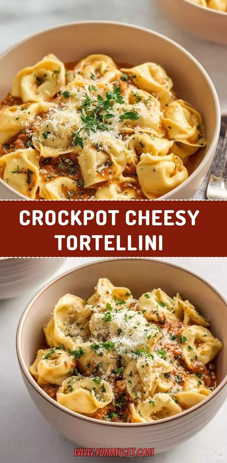 crockpot cheesy tortellini pinterest