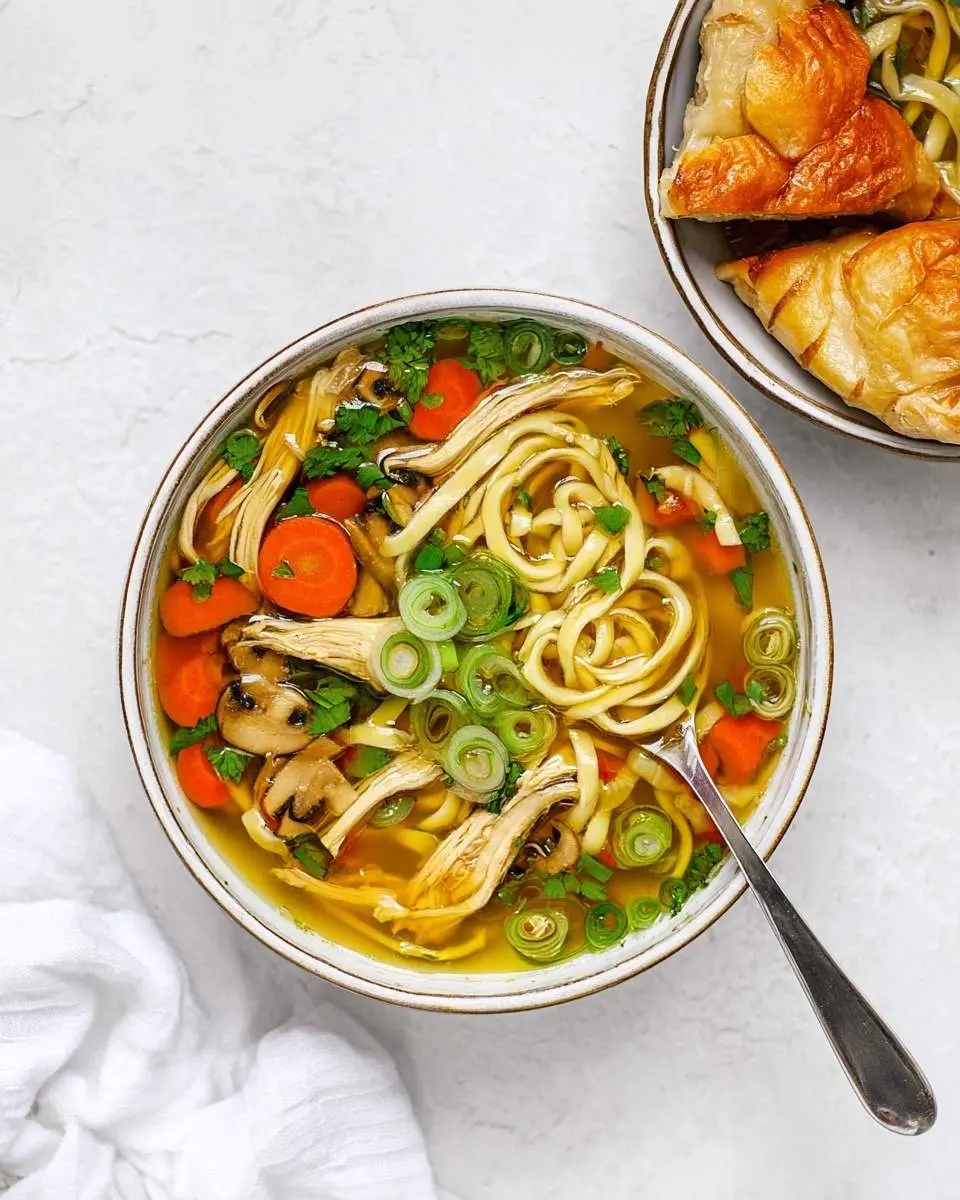 ginger garlic chicken noodle soup recipe
