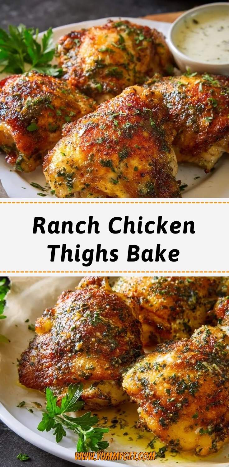 ranch chicken thighs bake pinterest