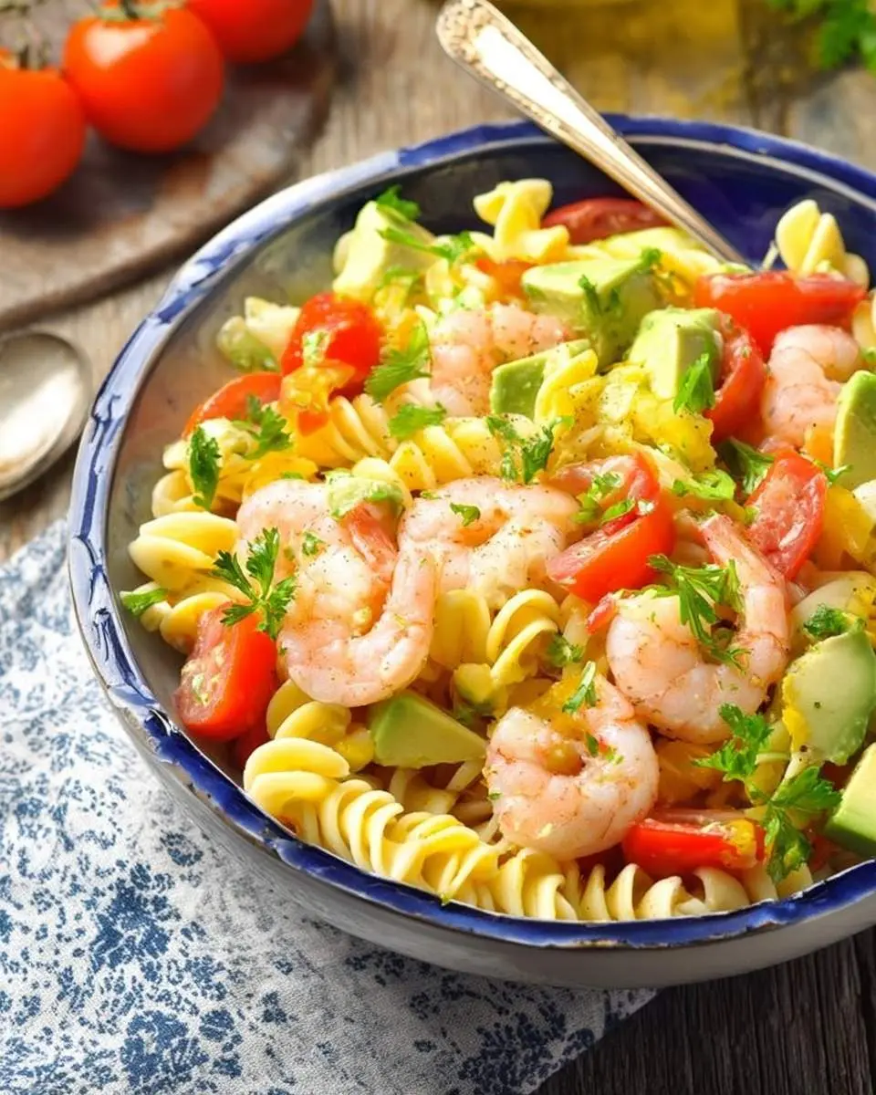shrimp and avocado pasta salad recipe 1