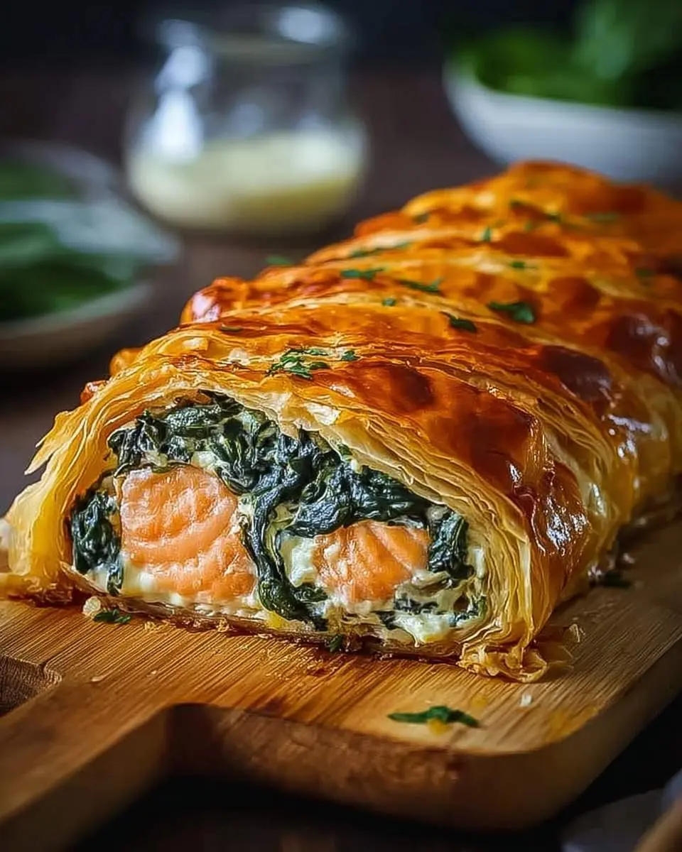 spinach and cheese salmon wellington recipe 1