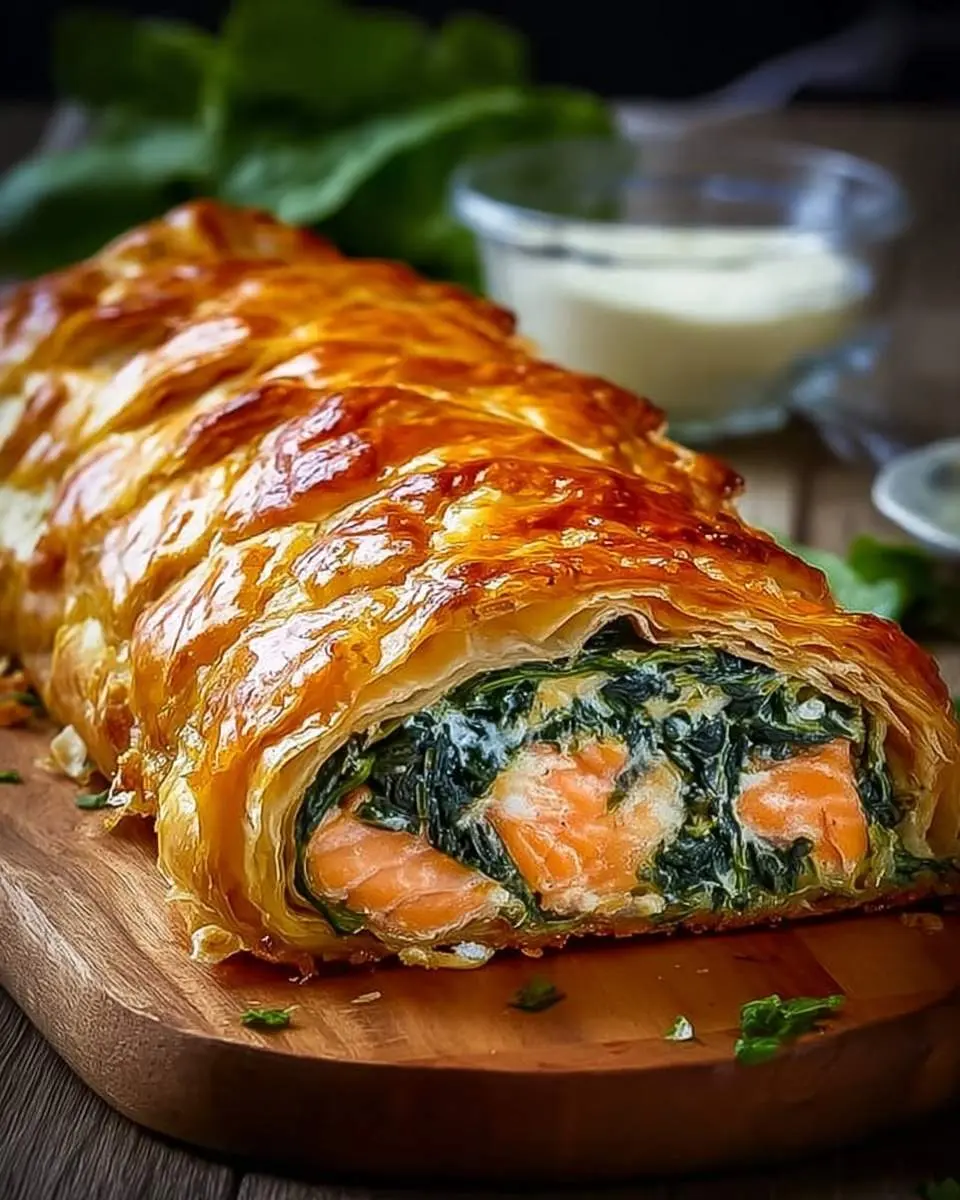spinach and cheese salmon wellington recipe