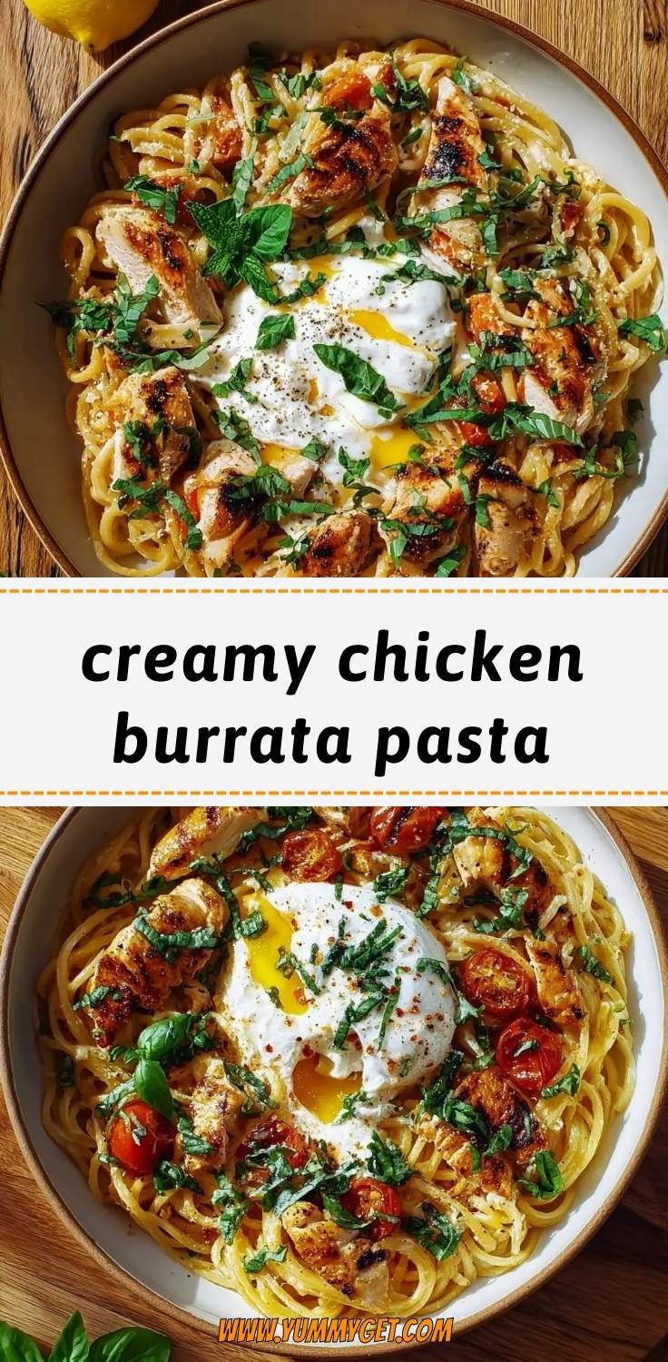 creamy chicken burrata pasta pinterest