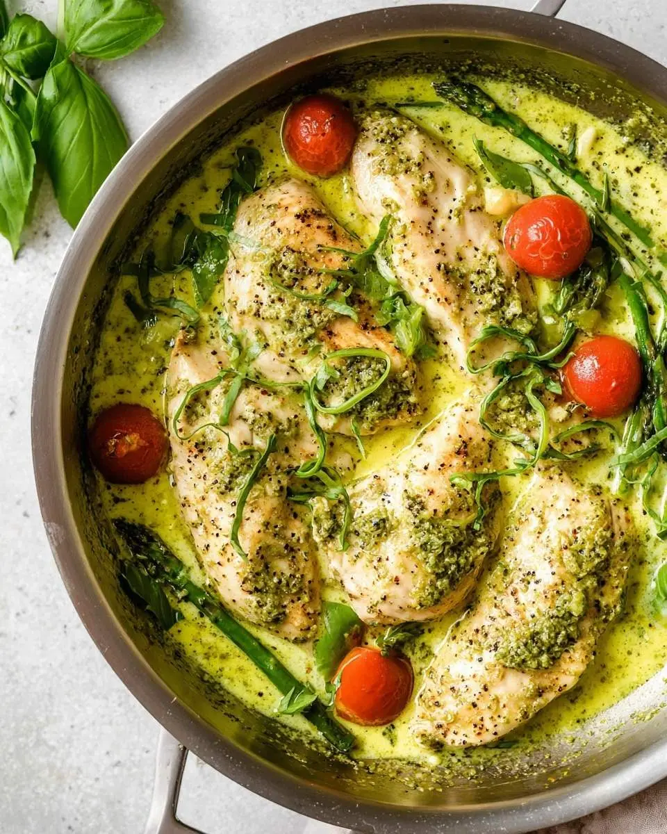 creamy pesto chicken skillet recipe