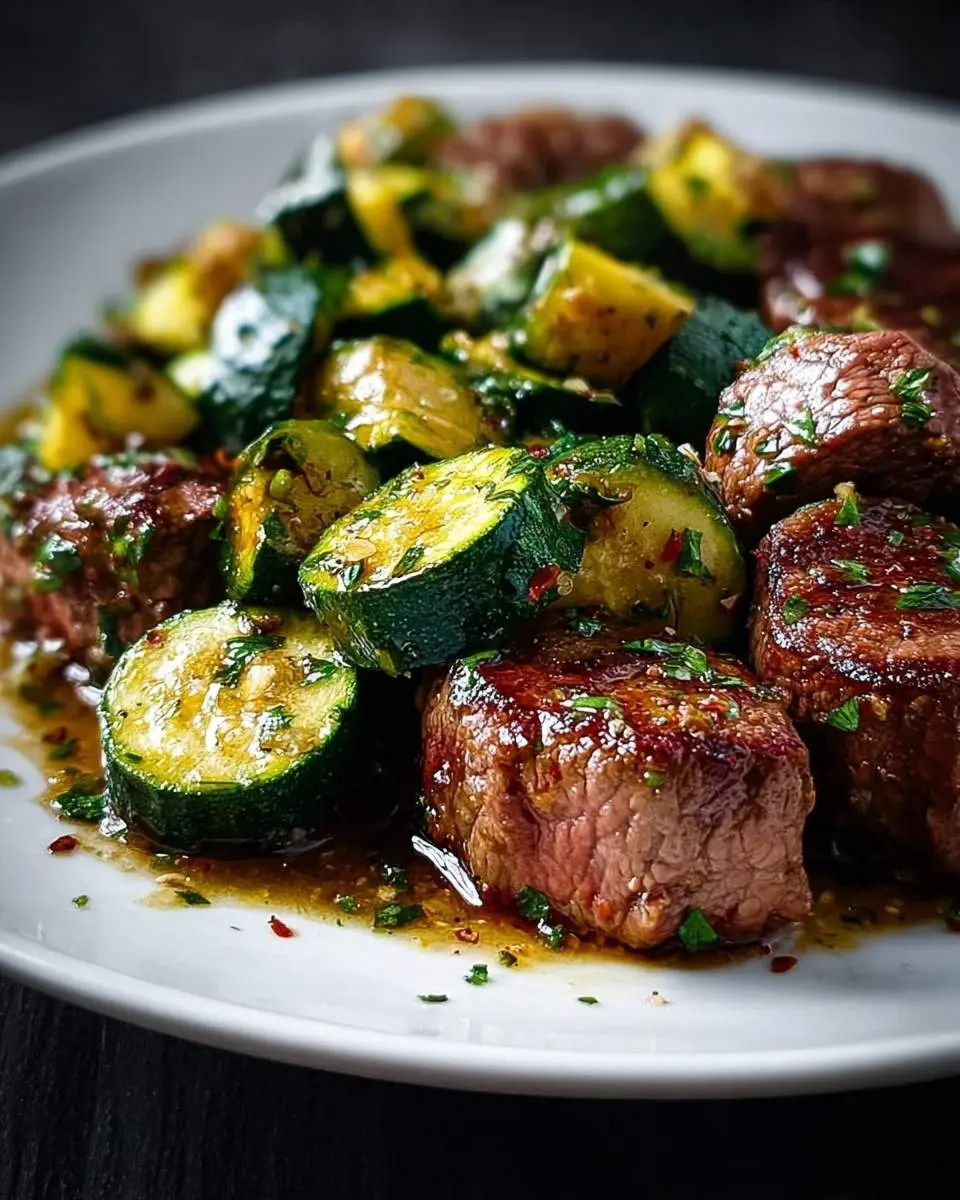 garlic butter steak zucchini recipe