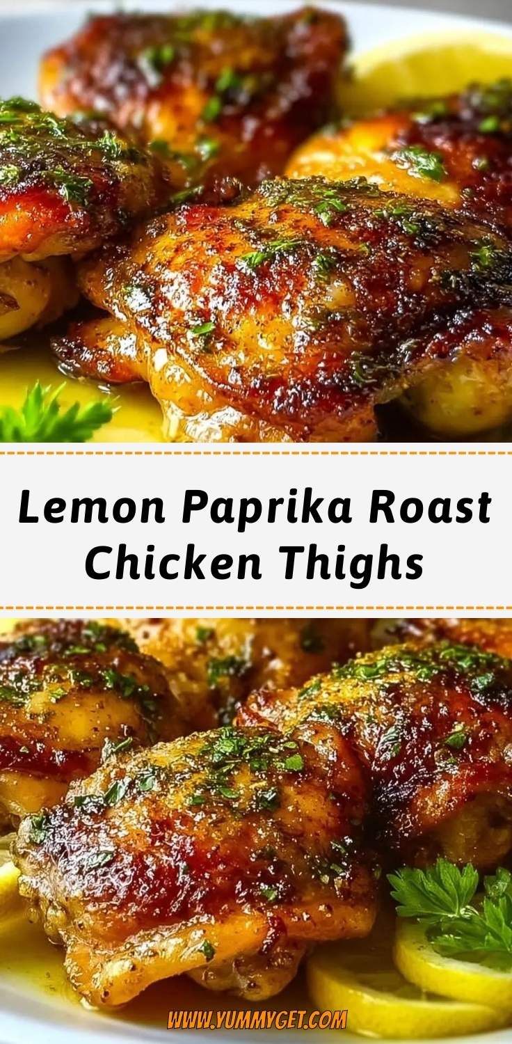 lemon paprika roast chicken thighs pinterest