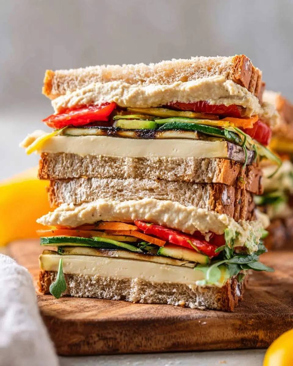 mediterranean grilled vegetable hummus sandwich recipe